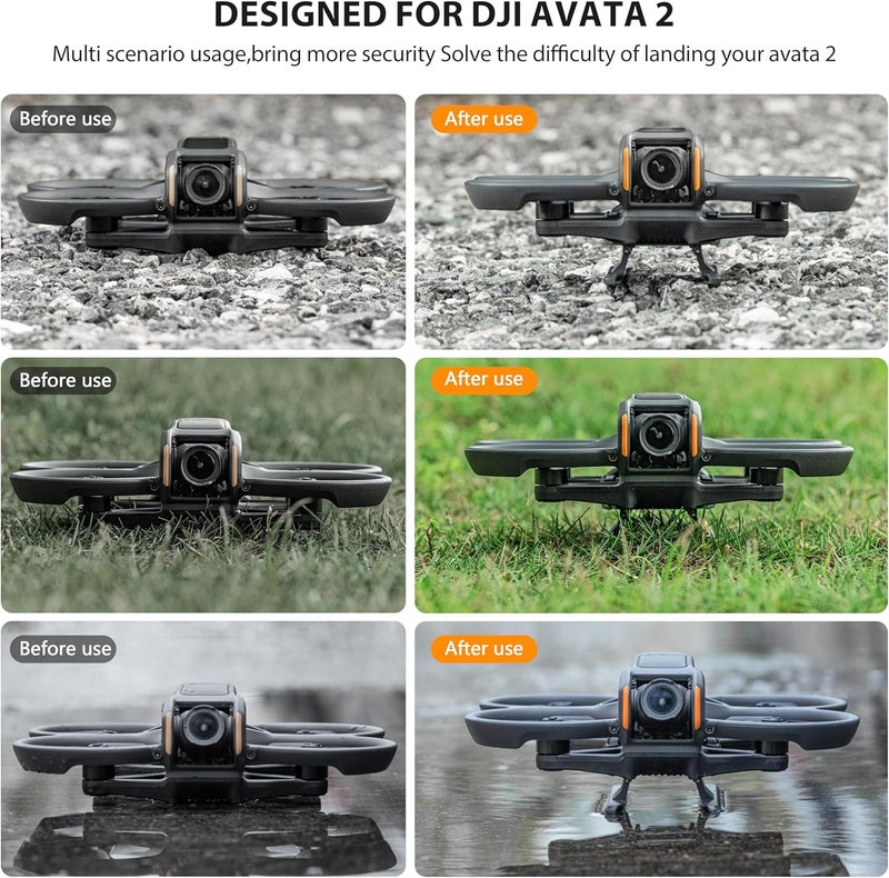 STARTRC Landing Gear for DJI AVATA 2 Drone Accessories,Foldable Extended Landing Legs Kit for DJI AVATA 2 Drone Protector, black - Image 2